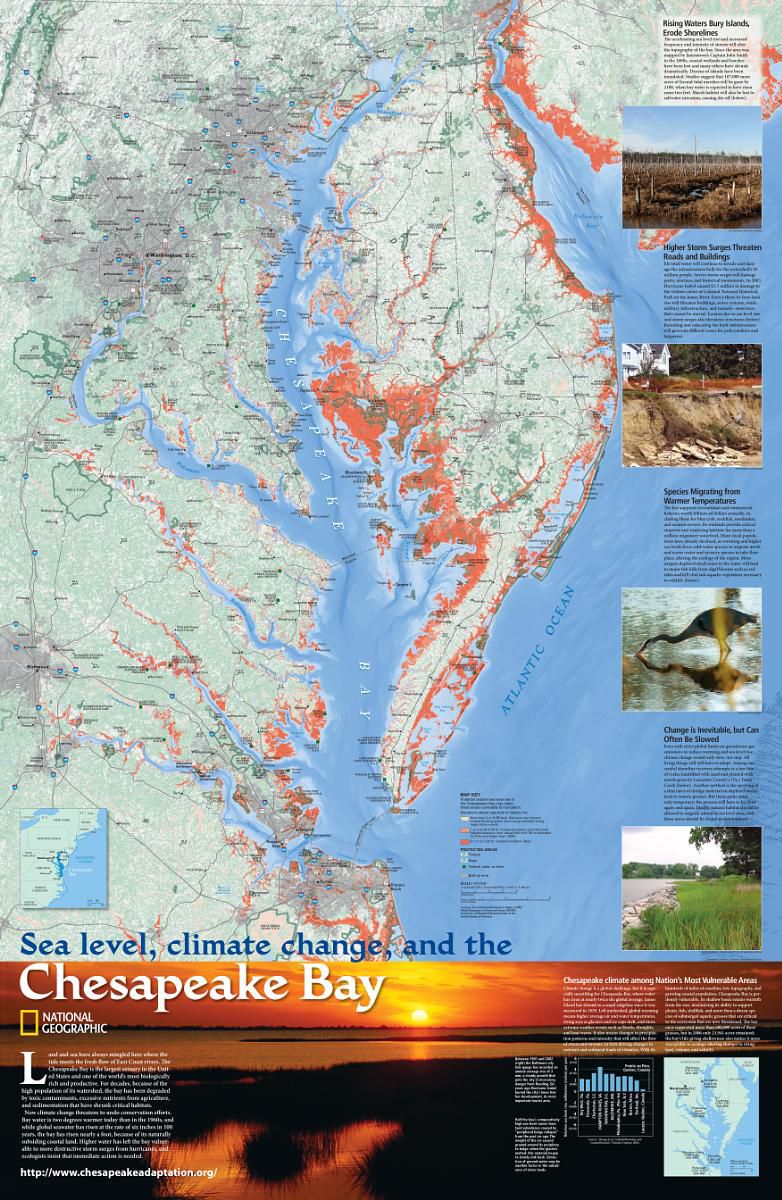 Chesapeake Bay Sea Level Rise Map Sea Level, Climate Change, And The Chesapeake Bay | National Geographic  Society