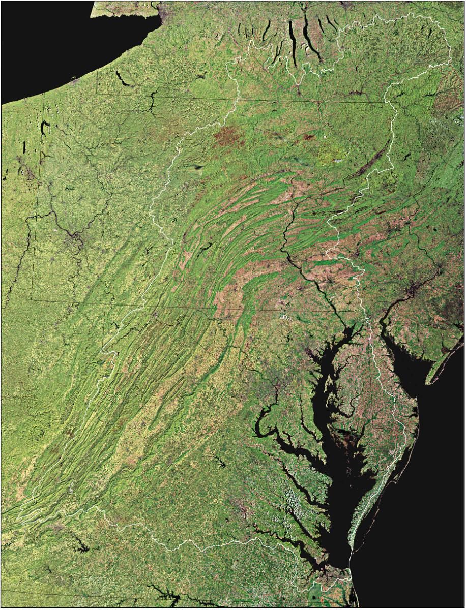 Satellite Image of the Chesapeake Bay Watershed | National Geographic