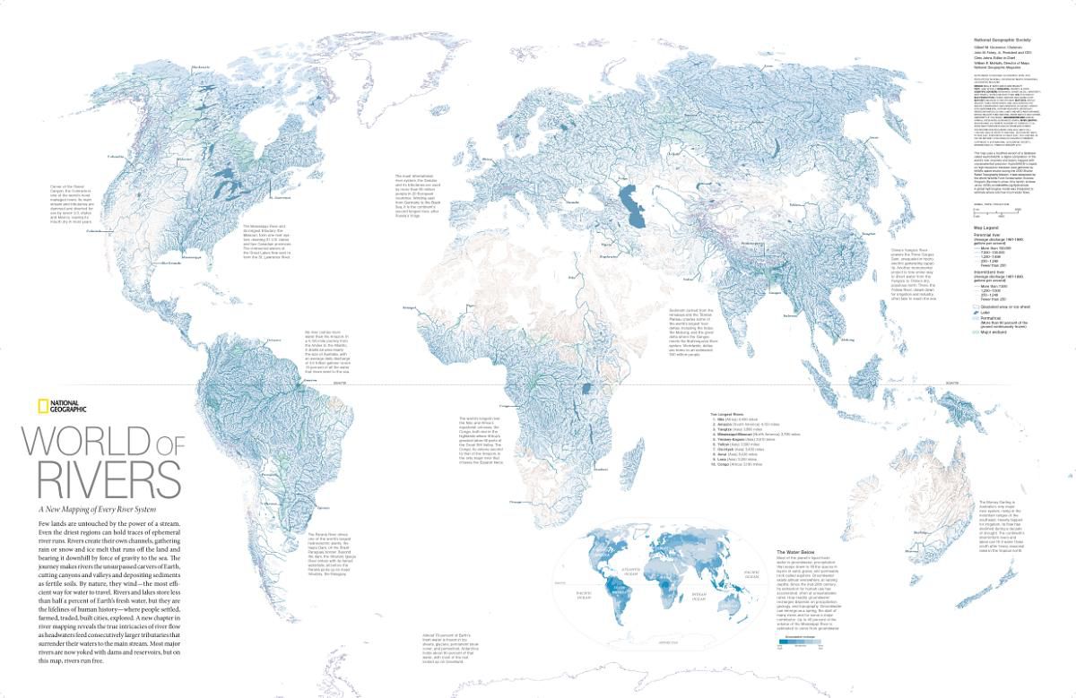 Map Of Rivers In The World World of Rivers | National Geographic Society
