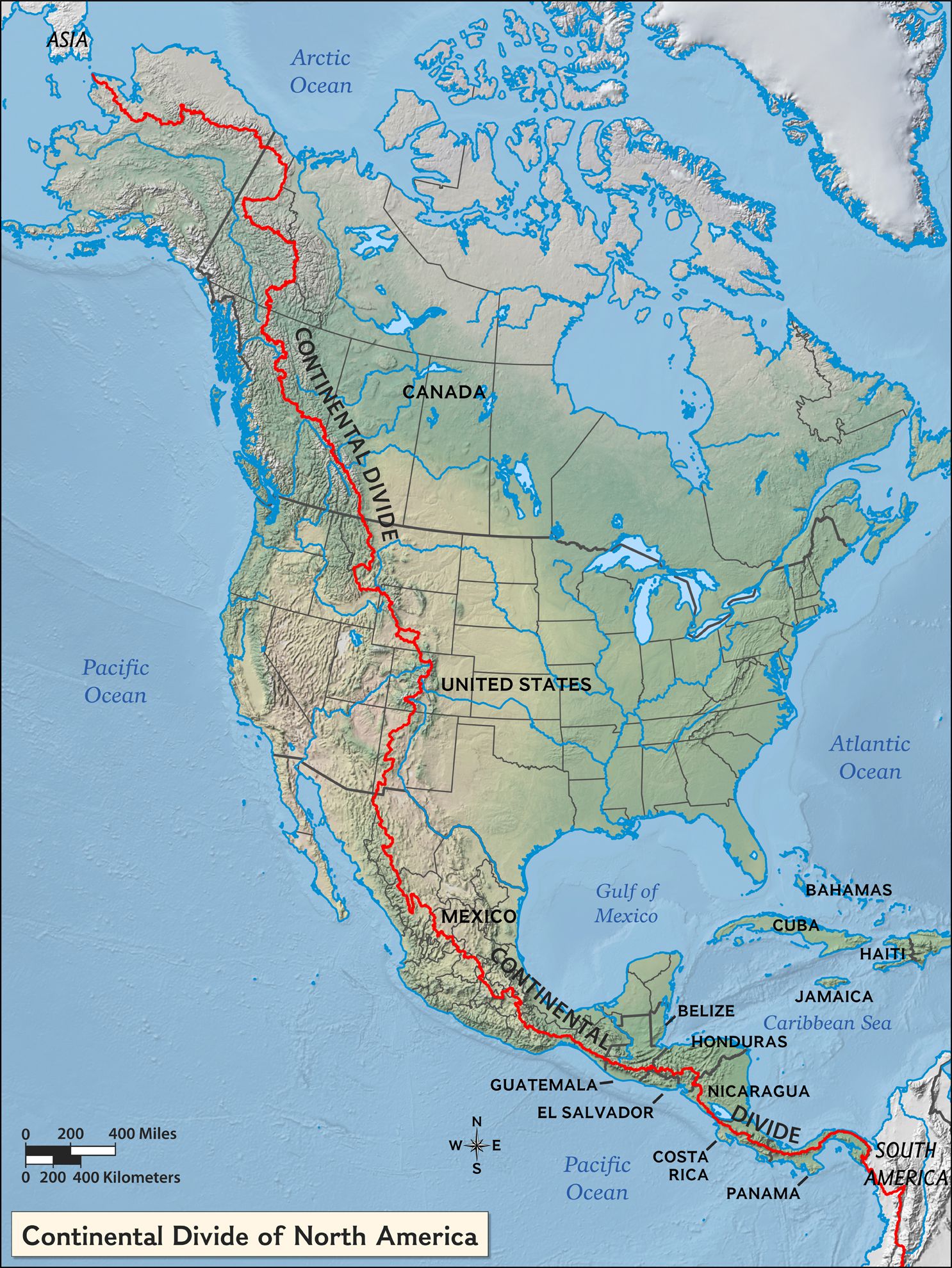 continental divide on us map Divide National Geographic Society continental divide on us map