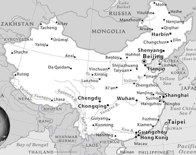 map of china black and white 1 Page Maps National Geographic Society map of china black and white