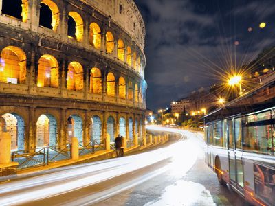 Photo: A night around the Colosseum.