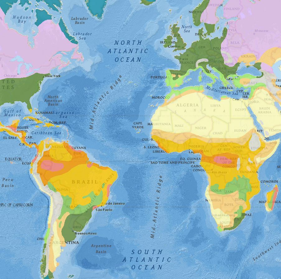 Острова на экваторе список на карте. Климат Атлантического океана карта. Пояса Атлантического океана. Климатическая карта Атлантического океана.