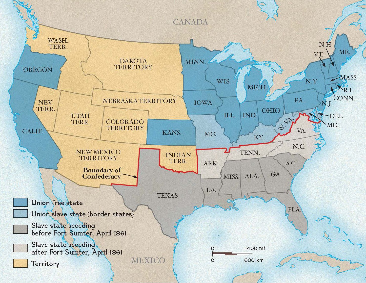 Boundary Between The Union And The Confederacy National