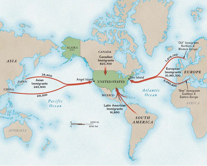 European Immigration To America Map Immigration to the U.S. in the Late 1800s | National Geographic 