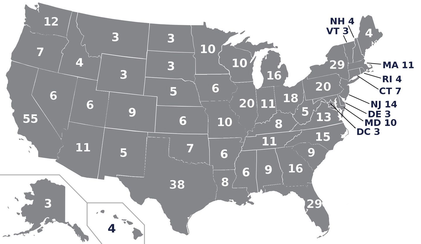 Us Map Of Electoral College Votes The Electoral College | National Geographic Society