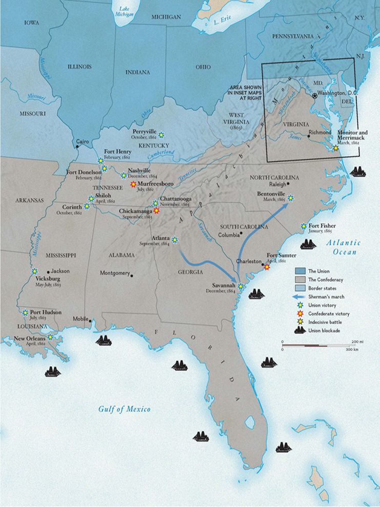 war divides the nation 1861 map