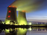 Picture of vapor vents from a nuclear power reactors. 