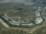 Picture of an aerial view of Decker coal strip mining. 
