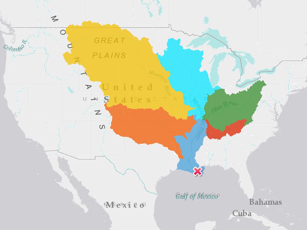 mississippi river tributaries map