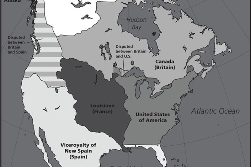 North America In 1800 The New Country That Is The United States