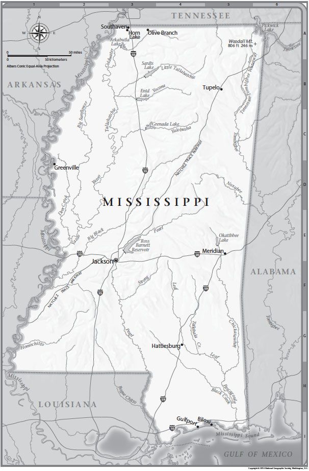 Mississippi Tabletop Map  National Geographic Society