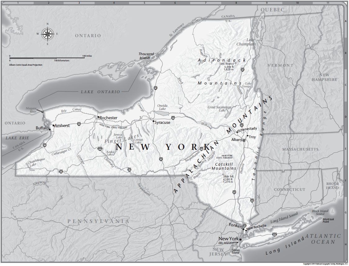 maps of new york state New York Tabletop Map National Geographic Society maps of new york state