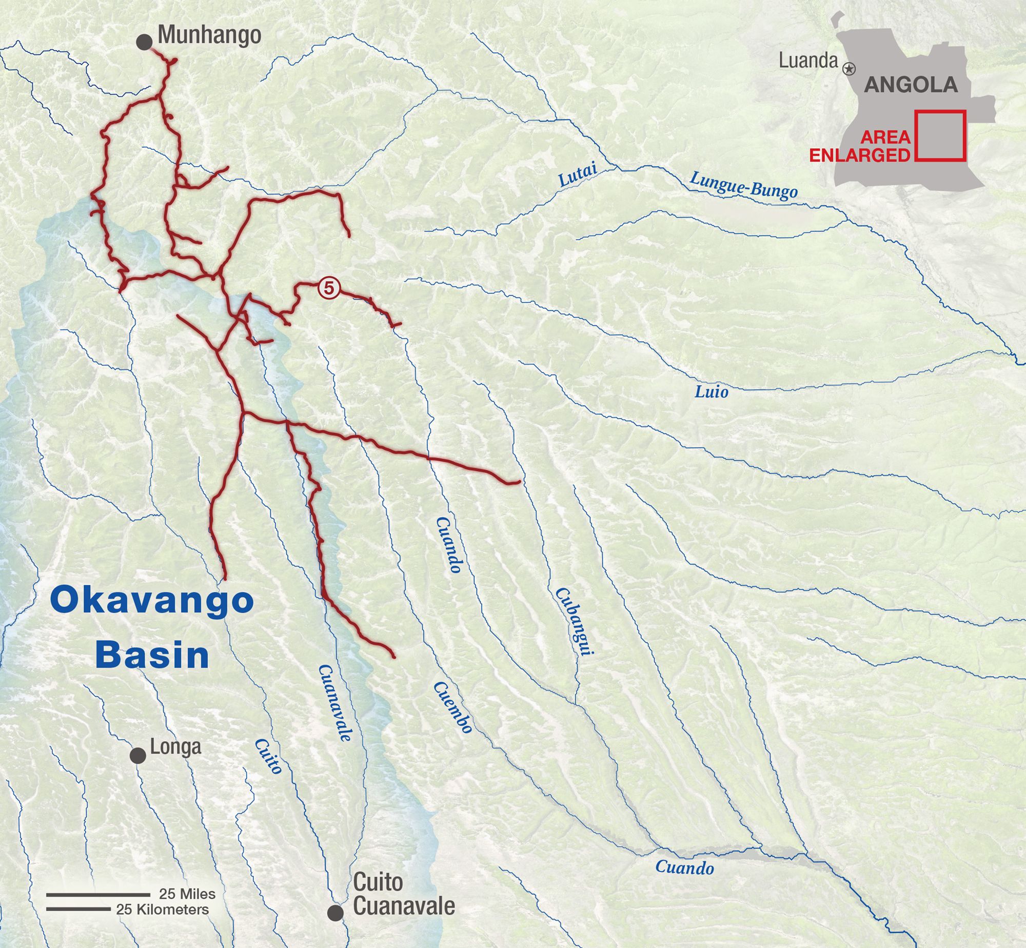 Map of Okavango Wilderness Project expedition, October-November, 2016 Map of Okavango Wilderness Project expedition, October-November, 2016