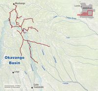 Map of Okavango Wilderness Project expedition, October-November, 2016