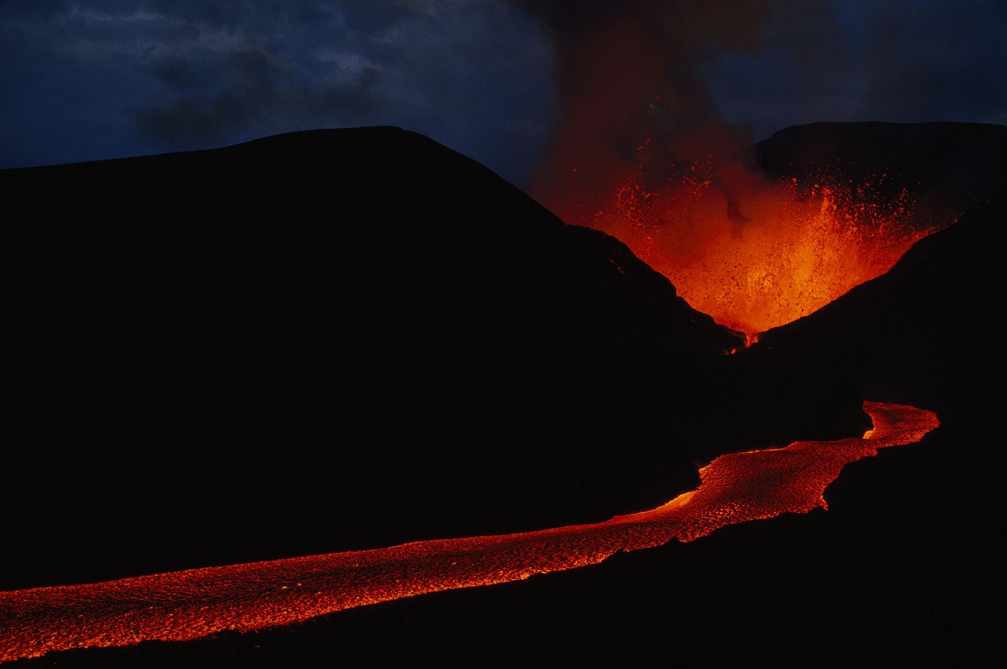 Volcanic eruptions tin can create colorful and dramatic displays, such as t...