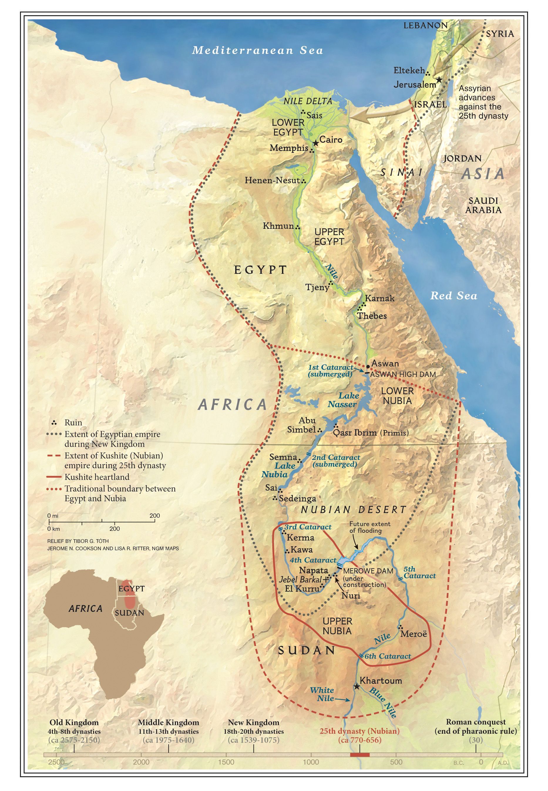 nubian desert on map The Kingdoms Of Kush National Geographic Society nubian desert on map