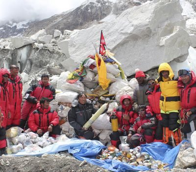 Overtime, trash and discarded gear have piled up on Mount Everest. This group of Sherpa undertook an expedition to clean up Mount Everest. The team, which included top summiters, collected 1,800 kilograms (3,968 pounds) of refuse.