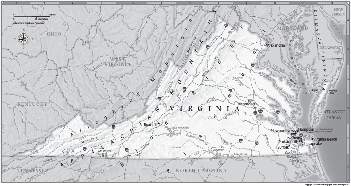 Virginia Tabletop Map | National Geographic Society